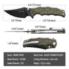 BOONEFORGE Ironstrider Premium EDC Fliper & Thumb Stud knife(3.81'' Black Titanium Plated 14C28N Blade & Army green G10 Handle ) - BF013A