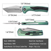[PRE‑ORDER]BOONEFORGE Bloodfang Premium EDC Thumb stud knife ( 3.41" Bead Blasted M390 Blade & Mint green TC4 Titanium/Carbon Fiber Handle) - BF007