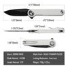 BOONEFORGE Ironjudge Premium EDC Flipper knife ( 3.39'' Black Titanium Plated 14C28N Blade & White G10 Handle ) - BF905