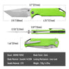 BOONEFORGE Blackshield Premium EDC Flipper & Thumb Stud knife ( 3.94'' Satin Sandvik 14C28N Blade & Neon Green G10 Handle ) - BF014A