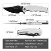 BOONEFORGE Ironstrider Premium EDC Fliper & Thumb Stud knife(3.81'' Black Titanium Plated Sandvik 14C28N Blade & White G10 Handle ) - BF013A