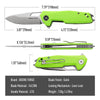 BOONEFORGE Berserker Premium EDC Flipper & Thumb hole knife( 3.07'' Satin 14C28N Blade & Fluorescent green G10 Handle ) - BF072