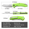 BOONEFORGE Sentinel Premium EDC Flipper & Thumb hole knife ( 3.34'' Satin 14C28N Blade & Fluorescent green G10 Handle ) - BF904