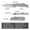 BOONEFORGE Doomsday Premium EDC Flipper knife ( 3.89'' Bead Blasted BÖHLER M390 Blade & Grey TC4 Titanium Handle ) - BF069
