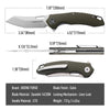 BOONEFORGE Sentinel Premium EDC Flipper & Thumb hole knife ( 3.34'' Satin Sandvik 14C28N Blade & Army green G10 Handle ) - BF904