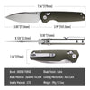 BOONEFORGE Darkedge Premium EDC Crossbar knife ( 3.05'' Satin Sandvik 14C28N Blade & Army green G10 Handle ) - BF900