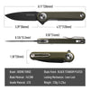 BOONEFORGE Ironjudge Premium EDC Flipper knife ( 3.39'' Black Titanium Plated 14C28N Blade & Army green G10 Handle ) - BF905
