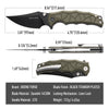 BOONEFORGE Ironstrider Premium EDC Fliper & Thumb Stud knife(3.81'' Black Titanium Plated Sandvik 14C28N Blade & Army green G10 Handle ) - BF013A