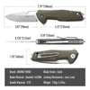 BOONEFORGE Berserker Premium EDC Flipper & Thumb hole knife( 3.07'' Satin Sandvik 14C28N Blade & Army green G10 Handle ) - BF072