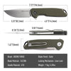 BOONEFORGE Steelwrath Premium EDC Flipper knife ( 3.23'' Satin 14C28N Blade & Army green G10 Handle) - BF010