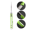 BOONEFORGE Darkedge Premium EDC Crossbar knife ( 3.05'' Satin 14C28N Blade & Fluorescent green G10 Handle ) - BF900