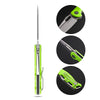 BOONEFORGE Warmark Premium EDC Manual thumb knife ( 3.33'' Bead Blasted 14C28N Blade & Fluorescent green G10 Handle) - BF009