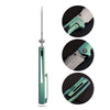 [PRE‑ORDER]BOONEFORGE Bloodfang Premium EDC Thumb stud knife ( 3.41" Bead Blasted M390 Blade & Mint green TC4 Titanium/Carbon Fiber Handle) - BF007
