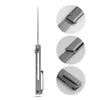 [PRE‑ORDER]BOONEFORGE Stalker Premium EDC Button lock & Flipper knife  ( 3.2" Bead Blasted M390  Blade & Grey TC4 Titanium Handle) - BF003