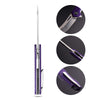 BOONEFORGE Sentinel Premium EDC Flipper & Thumb hole knife ( 3.34'' Satin 14C28N Blade & Purple G10 Handle ) - BF904