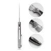 [PRE‑ORDER]BOONEFORGE Huntscar Premium EDC Button lock & Thumb hole knife ( 3.38'' Bead Blasted M390  Blade & Grey TC4 Titanium/Carbon Fiber Handle) - BF008