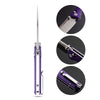 BOONEFORGE Darkedge Premium EDC Crossbar knife ( 3.05'' Satin 14C28N Blade & Purple G10 Handle ) - BF900