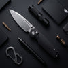 BOONEFORGE Darkedge Premium EDC Crossbar knife  ( 3.05'' Satin 14C28N Blade & Black G10 Handle ) - BF900