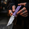 [PRE‑ORDER]BOONEFORGE Razorclaw Premium EDC Fliper & Thumb Stud knife(4.14'' Bead Blasted M390 Blade & Purple TC4 Titanium ) - BF014
