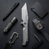 [PRE‑ORDER]BOONEFORGE Razorclaw Premium EDC Fliper & Thumb Stud knife(4.14'' Bead Blasted M390  Blade & Grey TC4 Titanium ) - BF014