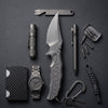 [PRE‑ORDER]BOONEFORGE Frostspine Premium EDC Fliper & Thumb Stud knife(4.06'' Bead Blasted M390  Blade & Grey TC4 Titanium Handle ) - BF013