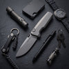 [PRE‑ORDER]BOONEFORGE Forestwrath Premium EDC Button lock & Thumb stud knife ( 3.31" Bead Blasted M390 Blade & Grey TC4 Titanium Handle) - BF006