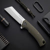 BOONEFORGE Breaker Premium EDC Flipper knife ( 3.34'' Satin 14C28N Blade & Army green G10 Handle ) - BF903