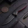 BOONEFORGE Nightvein Premium EDC Flipper knife (3.39'' Black Titanium Plated 14C28N Blade & Black G10 Handle) - BF011