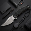 BOONEFORGE Ironstrider Premium EDC Fliper & Thumb Stud knife(3.81'' Satin 14C28N Blade & Black G10 Handle ) - BF013A