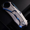 BOONEFORGE Stormwrath Premium EDC Flipper knife ( 3.49'' Bead Blasted BÖHLER M390 Blade & Grey TC4 Titanium Handle ) - BF071
