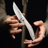 [PRE‑ORDER]BOONEFORGE Titan Premium EDC Fliper & Thumb Stud knife ( 3.54'' Satin M390 Blade & Grey TC4 Titanium Handle ) - BF056