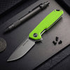 BOONEFORGE Steelwrath Premium EDC Flipper knife ( 3.23'' Satin 14C28N Blade & Fluorescent green G10 Handle) - BF010