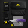 BOONEFORGE Berserker Premium EDC Flipper & Thumb hole knife( 3.07'' Satin 14C28N Blade & Purple G10 Handle ) - BF072