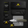 BOONEFORGE Berserker Premium EDC Flipper & Thumb hole knife( 3.07'' Satin 14C28N Blade & Army green G10 Handle ) - BF072