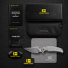 [PRE‑ORDER]BOONEFORGE Frostspine Premium EDC Fliper & Thumb Stud knife(4.06'' Bead Blasted M390  Blade & Grey TC4 Titanium Handle ) - BF013