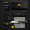BOONEFORGE Warmark Premium EDC Manual thumb knife ( 3.33'' Bead Blasted 14C28N Blade & Army green G10 Handle) - BF009