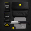 BOONEFORGE Breaker Premium EDC Flipper knife ( 3.34'' Satin 14C28N Blade & Black G10 Handle ) - BF903