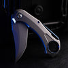 BOONEFORGE Stormwrath Premium EDC Flipper knife ( 3.49'' Bead Blasted BÖHLER M390 Blade & Grey TC4 Titanium Handle ) - BF071