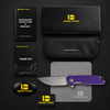BOONEFORGE Steelwrath Premium EDC Flipper knife ( 3.23'' Satin 14C28N Blade & Purple G10 Handle) - BF010