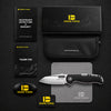 BOONEFORGE Warmark Premium EDC Manual thumb knife  ( 3.33'' Satin 14C28N Blade & Black G10 Handle) - BF009